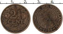 Продать Монеты Нидерланды 2 1/2 цента 1929 Медь