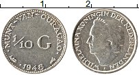 Продать Монеты Кюрасао 1/10 гульдена 1948 Серебро
