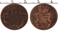 Продать Монеты Саксен-Альтенбург 1 1/2 пфеннига 1755 Медь