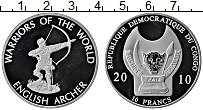 Продать Монеты Конго 10 франков 2010 Посеребрение