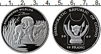 Продать Монеты Конго 10 франков 2007 Посеребрение
