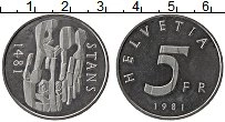 Продать Монеты Швейцария 5 франков 1981 Медно-никель