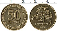 Продать Монеты Литва 50 центов 1997 Латунь