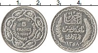 Продать Монеты Тунис 5 франков 1939 Серебро