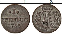 Продать Монеты Саксония 1 пфенниг 1765 