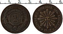 Продать Монеты Уругвай 2 сентесимо 1869 Бронза
