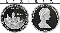 Продать Монеты Теркc и Кайкос 20 крон 1992 Серебро