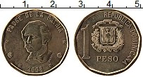 Продать Монеты Доминиканская республика 1 песо 2002 Латунь