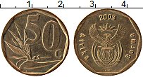 Продать Монеты ЮАР 50 центов 2003 сталь с медным покрытием