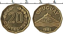 Продать Монеты Уругвай 20 сентесим 1981 Латунь