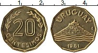 Продать Монеты Уругвай 20 сентесим 1981 Бронза