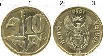 Продать Монеты ЮАР 10 центов 2001 сталь с медным покрытием