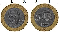 Продать Монеты Доминиканская республика 5 песо 2002 Биметалл