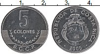 Продать Монеты Коста-Рика 5 колон 2005 Алюминий