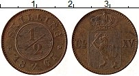 Продать Монеты Норвегия 1/2 скиллинга 1867 Медь