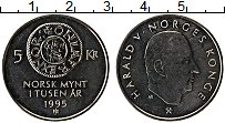 Продать Монеты Норвегия 5 крон 1995 Медно-никель