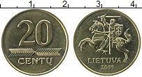 Продать Монеты Литва 20 центов 1997 Латунь