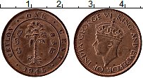 Продать Монеты Цейлон 1 цент 1945 Медь