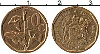 Продать Монеты ЮАР 10 центов 1991 Латунь