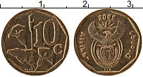 Продать Монеты ЮАР 10 центов 2002 сталь с медным покрытием