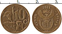 Продать Монеты ЮАР 10 центов 2003 сталь с медным покрытием
