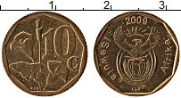 Продать Монеты ЮАР 10 центов 2009 сталь с медным покрытием
