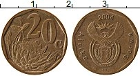 Продать Монеты ЮАР 20 центов 2004 Серебро