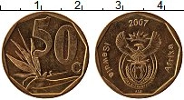 Продать Монеты ЮАР 50 центов 2007 сталь с медным покрытием
