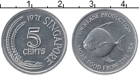 Продать Монеты Сингапур 5 центов 1971 Алюминий
