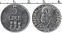 Продать Монеты Сан-Марино 5 лир 1972 Алюминий