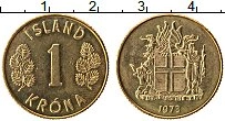 Продать Монеты Исландия 1 крона 1973 Бронза