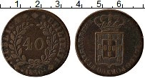 Продать Монеты Португалия 40 рейс 1823 Медь