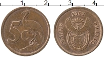 Продать Монеты ЮАР 5 центов 2003 сталь с медным покрытием