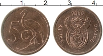 Продать Монеты ЮАР 5 центов 2006 сталь с медным покрытием