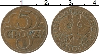 Продать Монеты Польша 5 грош 1936 Медь