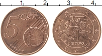 Продать Монеты Литва 5 евроцентов 2015 сталь с медным покрытием