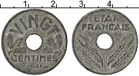 Продать Монеты Франция 20 сантим 1941 Цинк