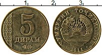 Продать Монеты Таджикистан 5 дирам 2011 Латунь