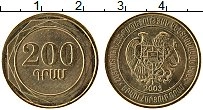 Продать Монеты Армения 200 драм 2003 Латунь