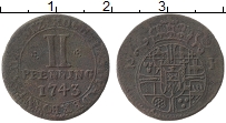 Продать Монеты Падерборн 2 пфеннига 1743 Медь