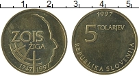 Продать Монеты Словения 5 толаров 1997 Латунь