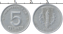 Продать Монеты ГДР 5 пфеннигов 1948 Алюминий