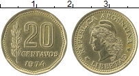 Продать Монеты Аргентина 20 сентаво 1970 Латунь