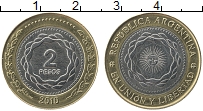 Продать Монеты Аргентина 2 песо 2010 Биметалл