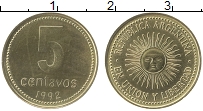 Продать Монеты Аргентина 5 сентаво 1992 Латунь