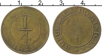 Продать Монеты Доминиканская республика 1/4 реала 1848 Латунь