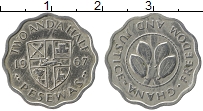 Продать Монеты Гана 2 1/2 песева 1967 Медно-никель