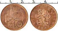 Продать Монеты Чехия 10 крон 2003 сталь с медным покрытием