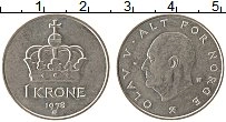 Продать Монеты Норвегия 1 крона 1977 Медно-никель