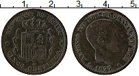 Продать Монеты Испания 5 сентим 1878 Медь